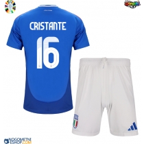 Otroški Nogometni dresi Italija Bryan Cristante #16 Domači EP 2024 Kratek Rokav (+ Kratke hlače)
